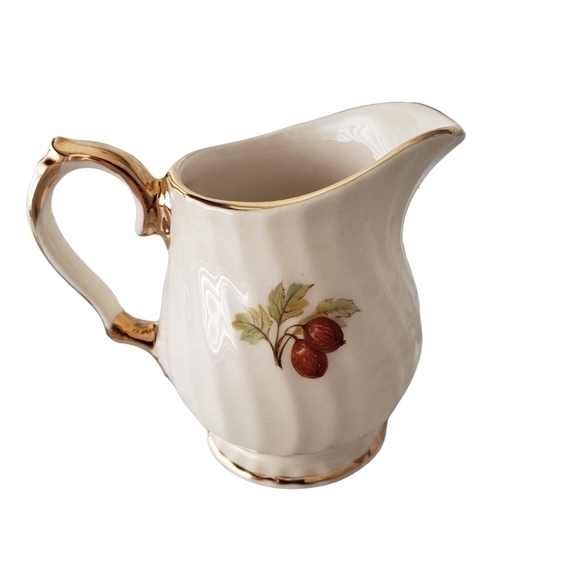 Vintage Sadler England Swirl Mini Creamer and Sugar Bowl With Fruit & Nu… - Picture 8 of 10